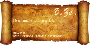 Buchman Zsanett névjegykártya